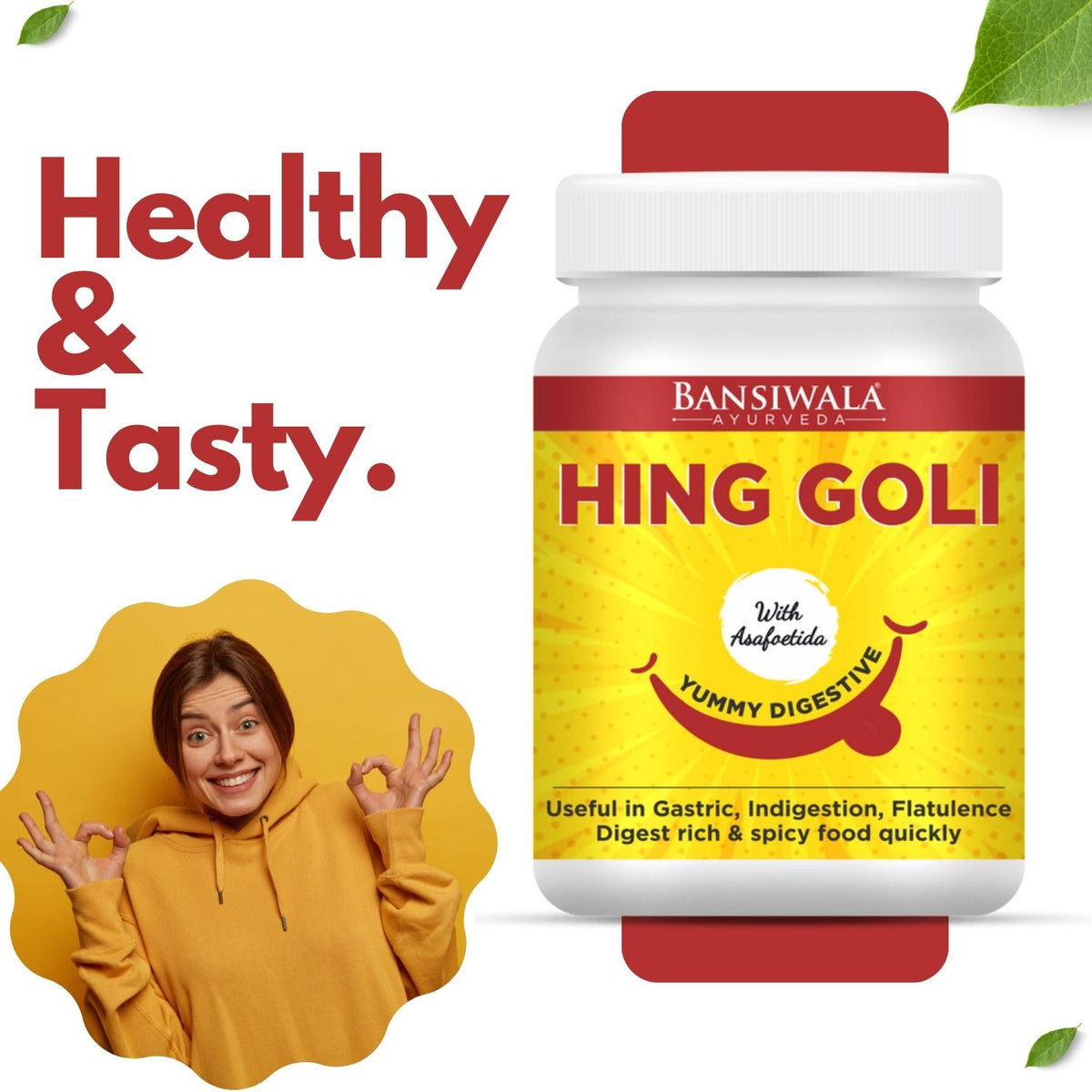 Bansiwala Ayurvedic Hing Goli | Chatpati Hing Peda for Gas, Indigestion & Bloating