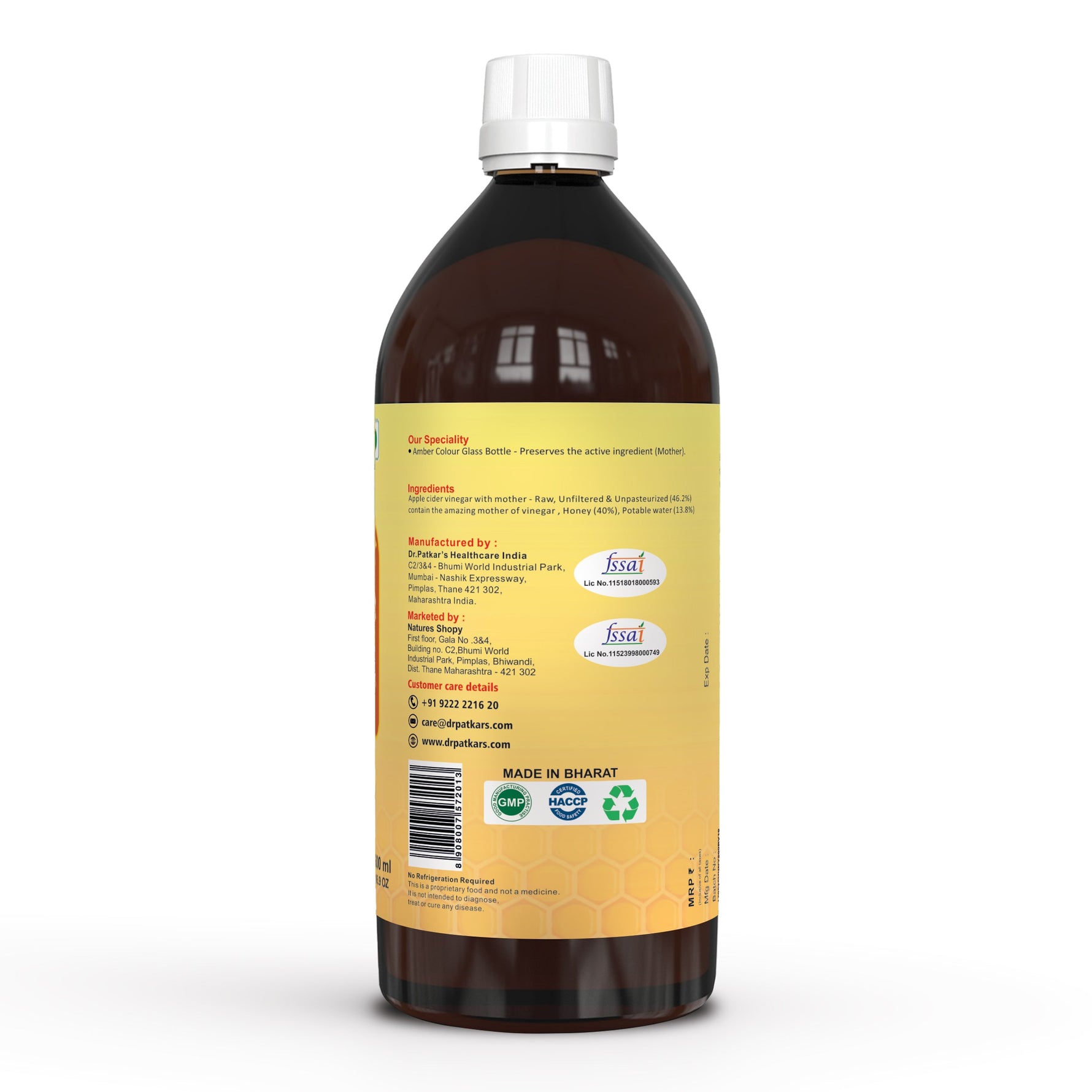 Dr. Patkar's Apple Cider Vinegar Honey (500ml Each)