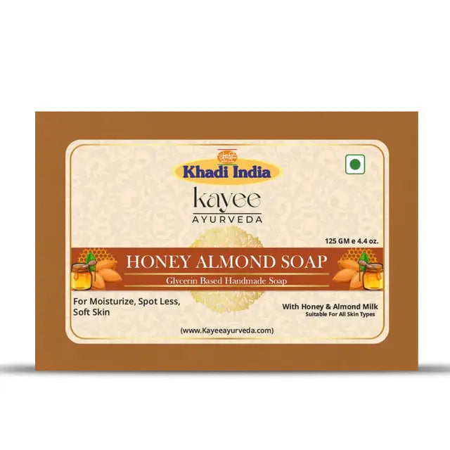 Kayee Ayurveda Honey Almond Soap for Men and Women | Nourishing & Moisturizing Herbal Bathing Soap | Gentle Body Cleansing Bar with Honey & Almond | Daily Use Soap for Soft, Smooth & Fresh Looking Skin