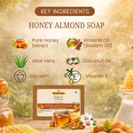 Kayee Ayurveda Honey Almond Soap for Men and Women | Nourishing & Moisturizing Herbal Bathing Soap | Gentle Body Cleansing Bar with Honey & Almond | Daily Use Soap for Soft, Smooth & Fresh Looking Skin