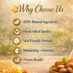 Kayee Ayurveda Honey Almond Soap for Men and Women | Nourishing & Moisturizing Herbal Bathing Soap | Gentle Body Cleansing Bar with Honey & Almond | Daily Use Soap for Soft, Smooth & Fresh Looking Skin