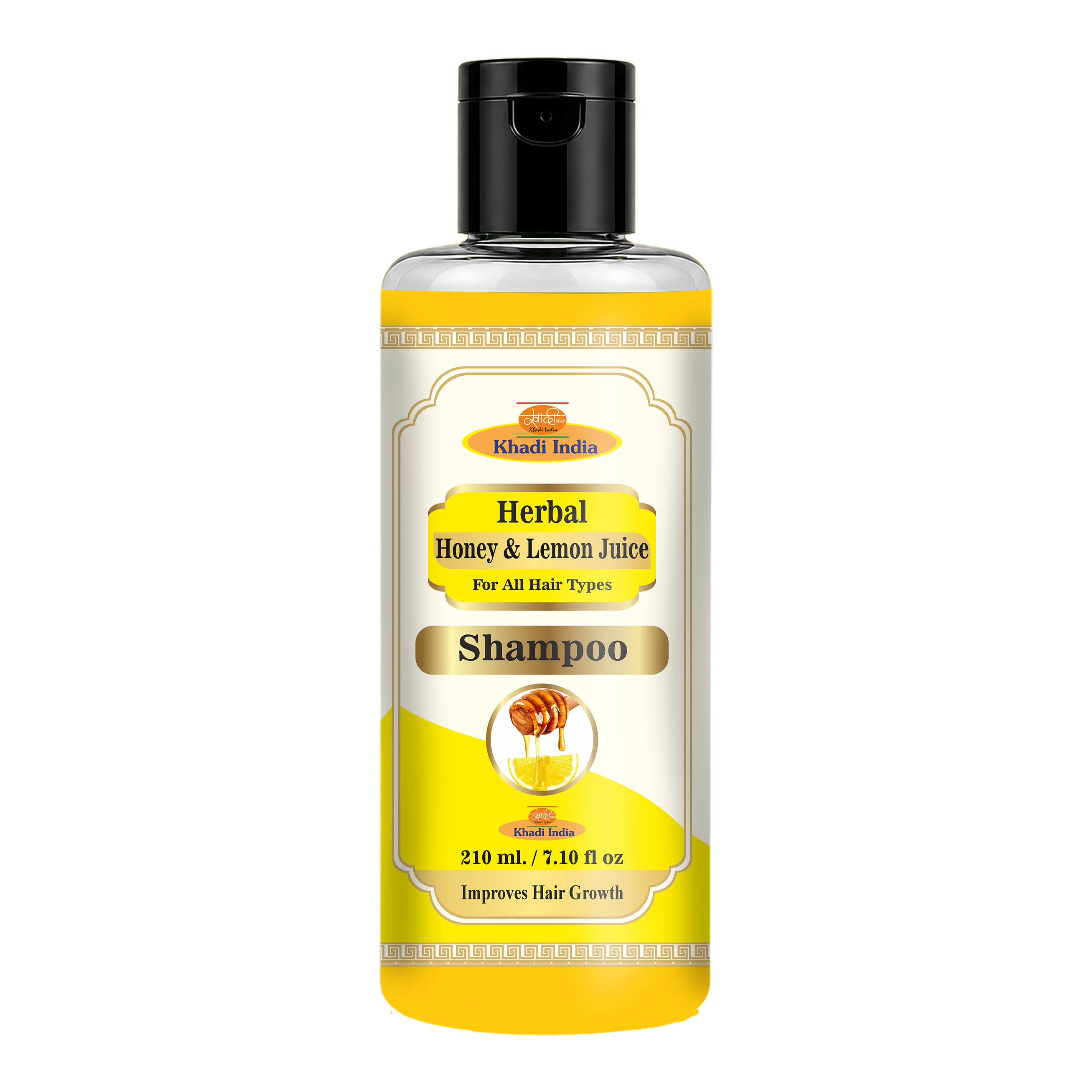 Khadi Care Herbal Honey & Lemon Juice Shampoo for Oily Scalp & Shine - 210ml