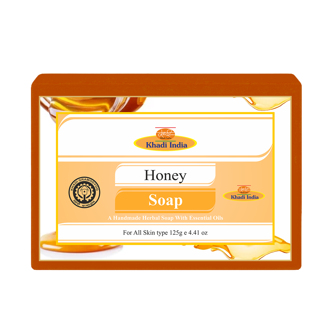 Khadi Care Honey Herbal Soap - 125g Gentle Glow & Skin Hydration Bar