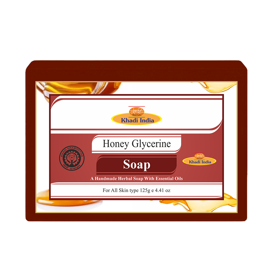 Khadi Care Herbal Honey Glycerin Soap for Dry Skin & Hydration - 125g