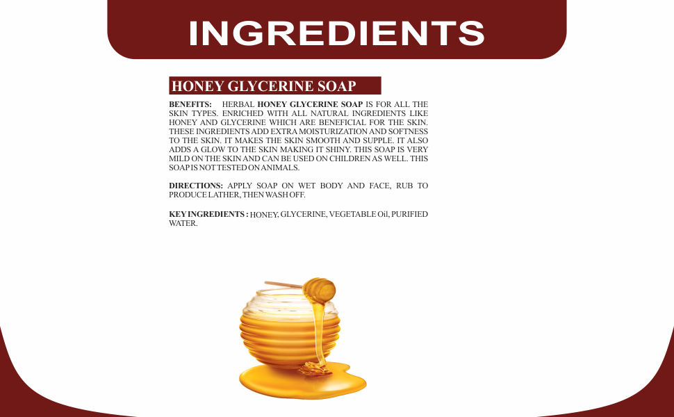 Khadi Care Herbal Honey Glycerin Soap for Dry Skin & Hydration - 125g