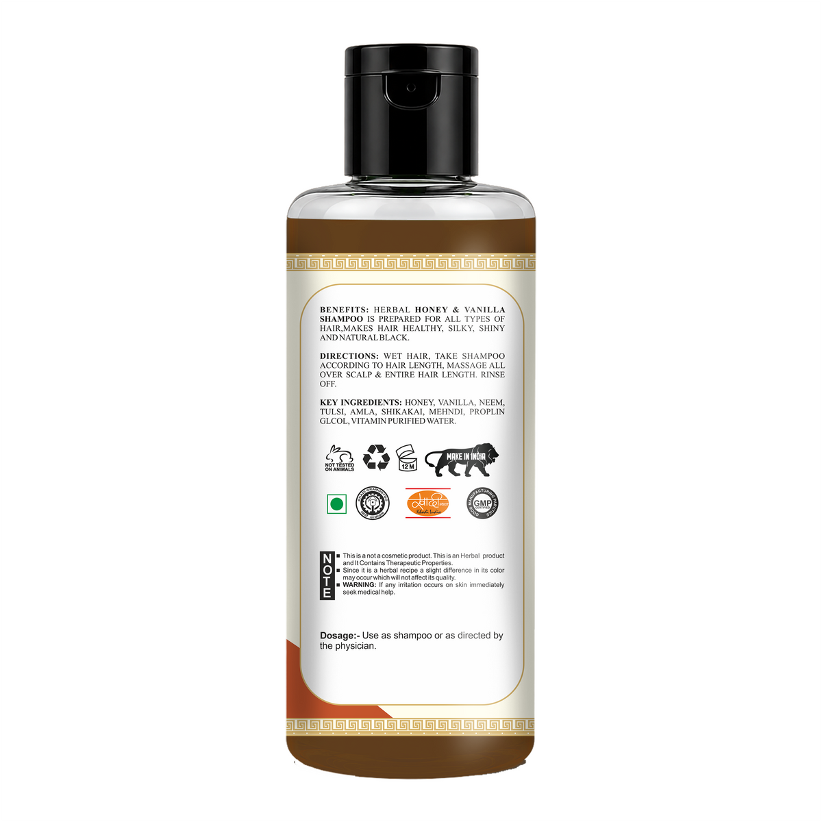 Khadi Care Herbal Honey & Vanilla Shampoo for Dry & Frizzy Hair - 210ml