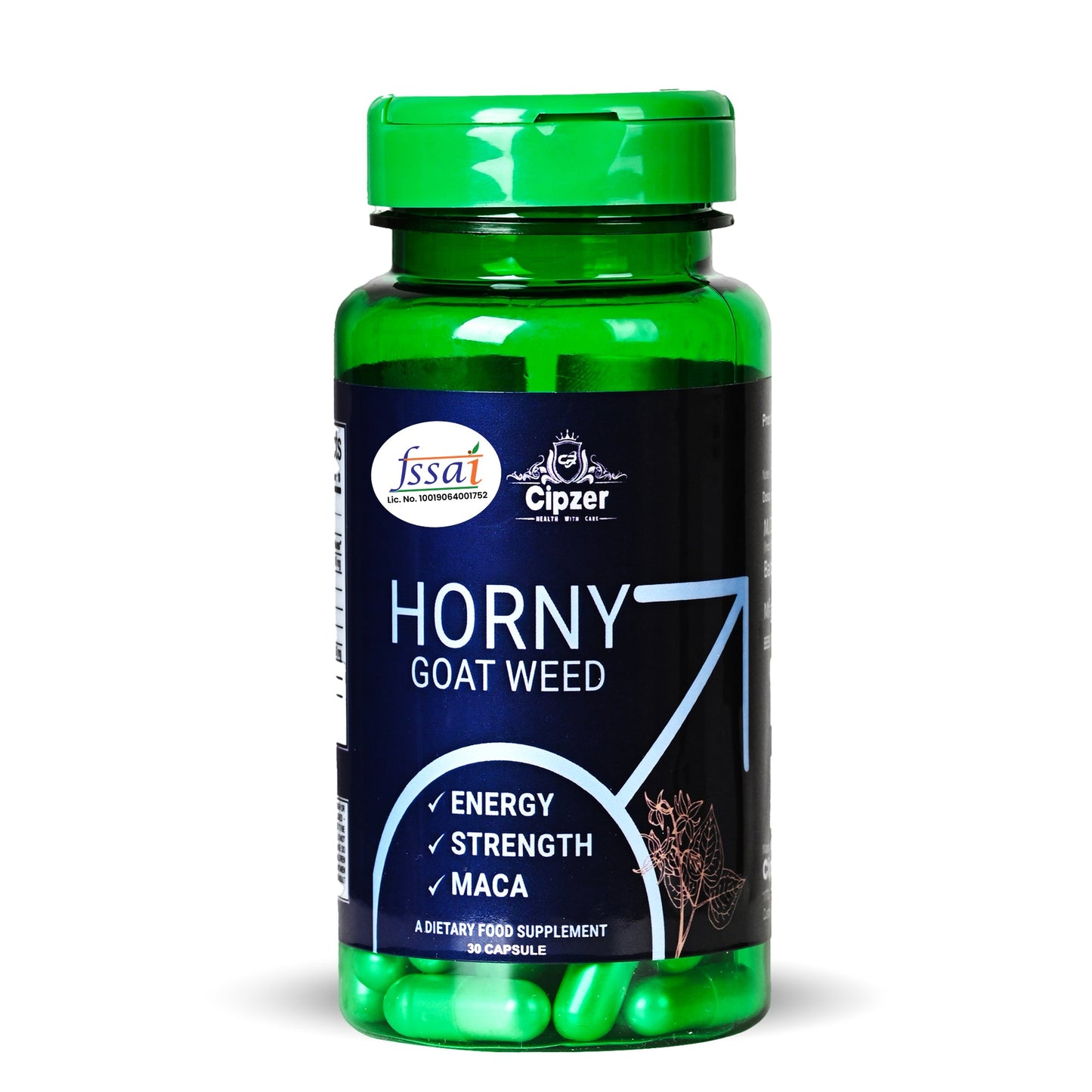 Cipzer Horny Goat Weed 30 Capsules | Natural Booster For Sexual Stamina, Power, Erection & Performance