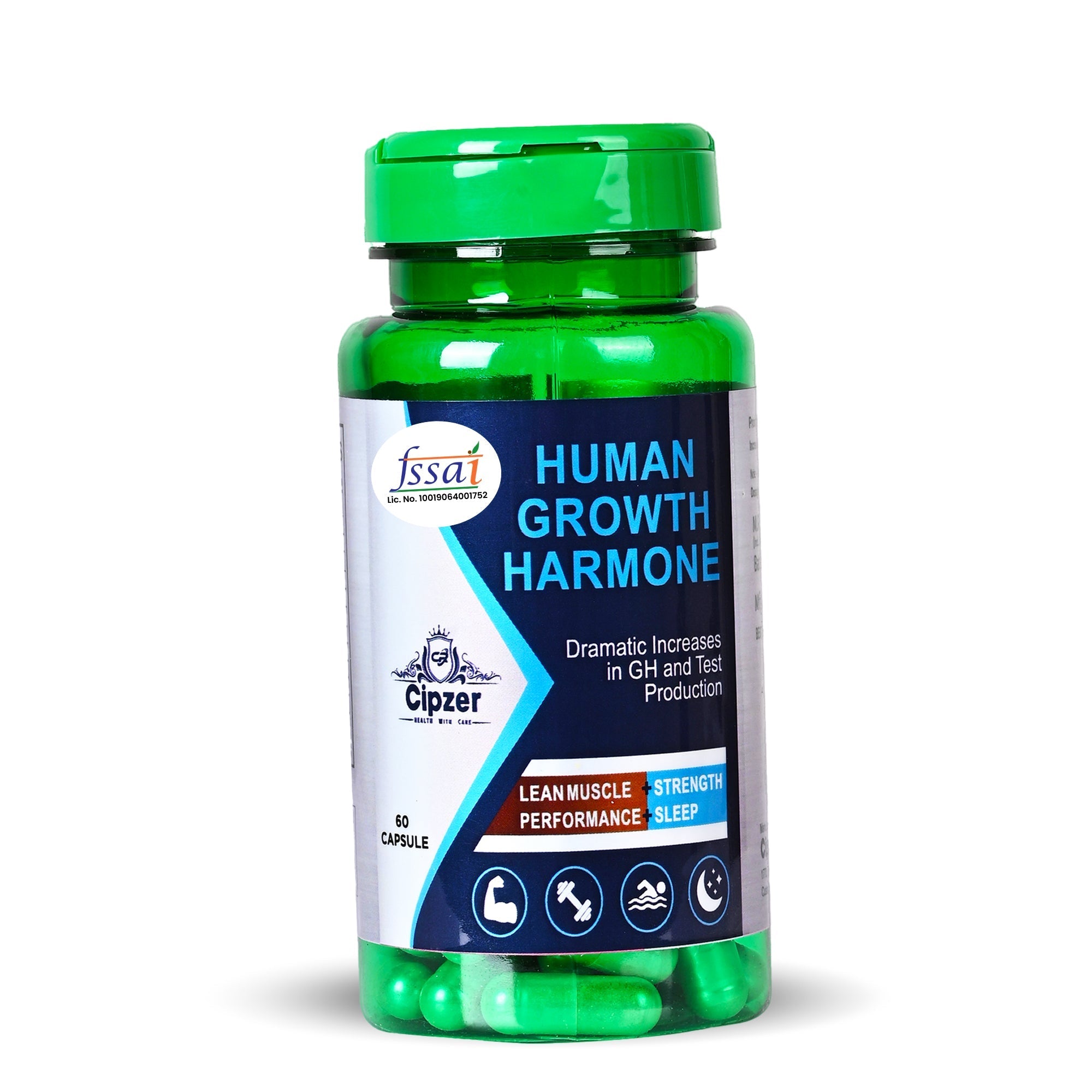 Cipzer Human Growth Hormone 60 Capsules | Herbal HGH Support for Height, Muscle Growth & Vitality