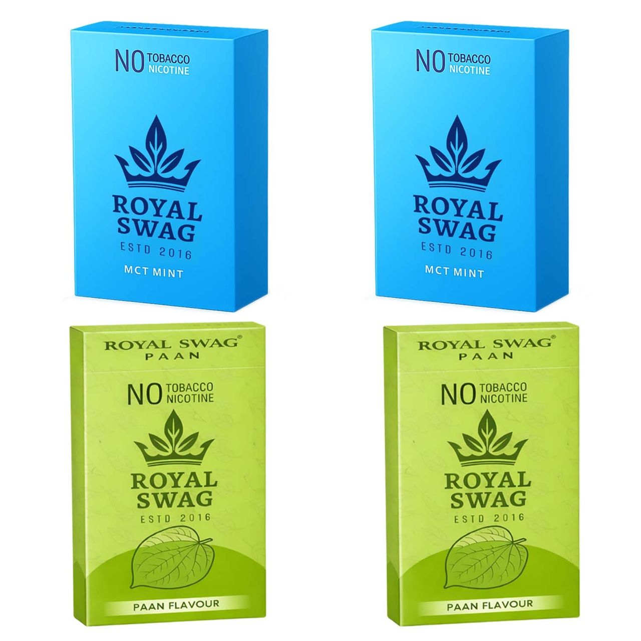 Royal Swag Herbal Cigarettes Paan & Mint Flavour - Tobacco Free (10 Sticks - 4 Pack)