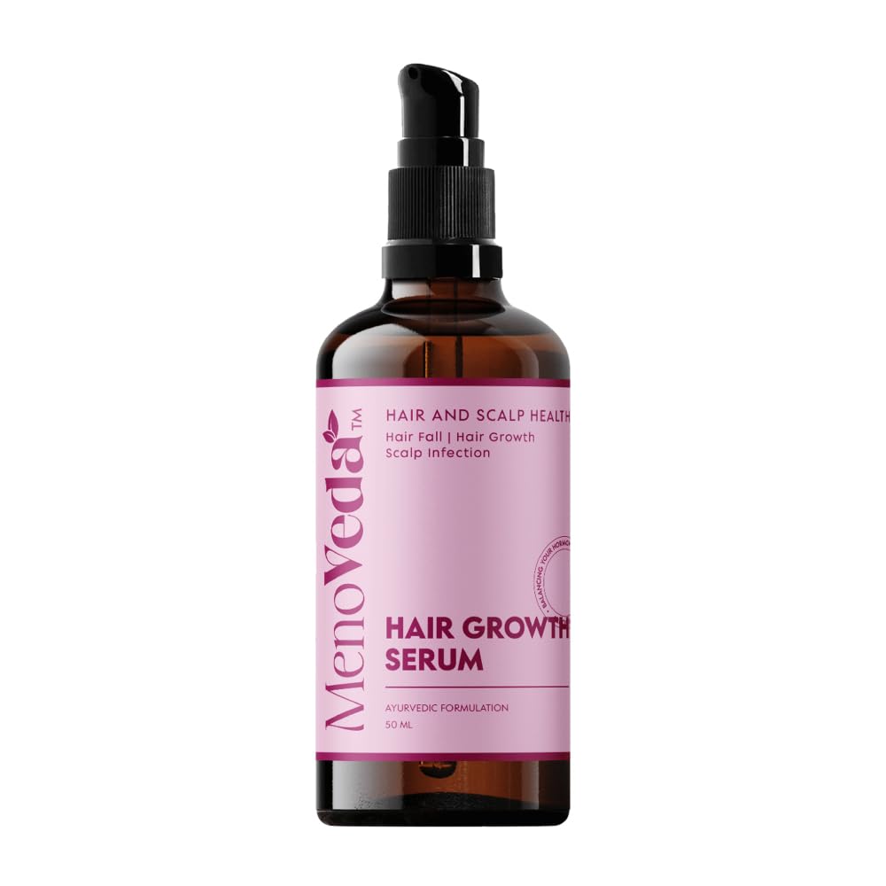 Menoveda Ayurvedic Hair Growth Serum | Controls Hair Fall & Dandruff, Boosts Hair Density | 50 ml