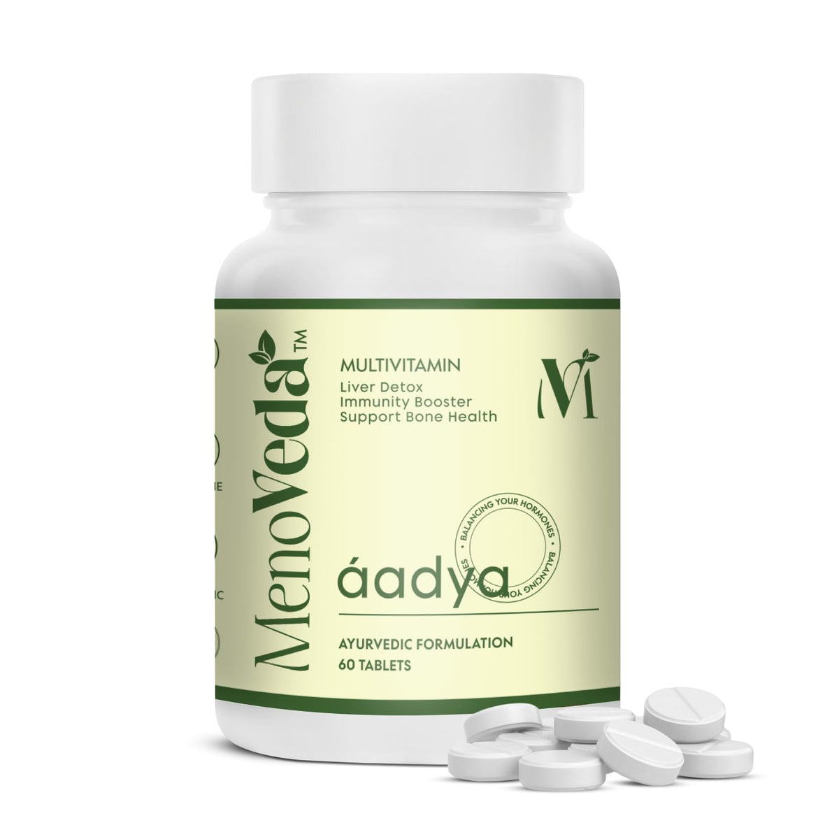 Menoveda Aadya Multivitamin for Women | Immunity, Hormonal Balance, Skin, Hair & Bone Support | 60 Tablets