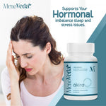 Menoveda Akira Peri & Post Menopause Support Supplement | Hormonal Balance & Night Sweat Relief | 60 Tablets