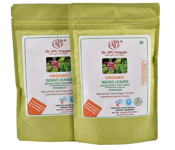 Dr. JPG Organic Indigo Leaves Powder | India Organic Certified | 114g Pack of 2 | Herbal Supplement