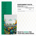 Zespo Pure L-Theanine Powder 250 mg Per Scoop – Supports Relaxation, Focus, Calm Mood & Mental Clarity – Vegan Green Tea Amino Acid – 60 g