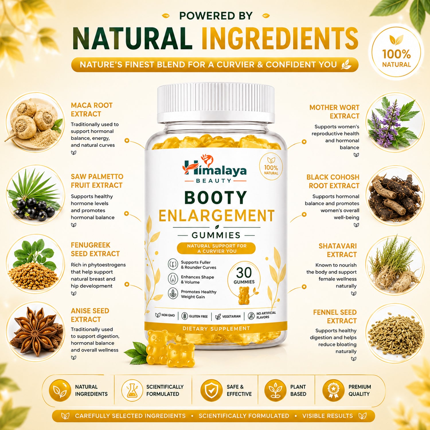 Himalaya Beauty Booty Enlargement Gummies – 30 Natural Gummies