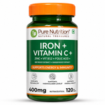 Pure Nutrition Vitamin C with Amla Extract + Zinc Supplement | Boost Immunity | Support In Skin & bone Health - 120 Veg Tablets