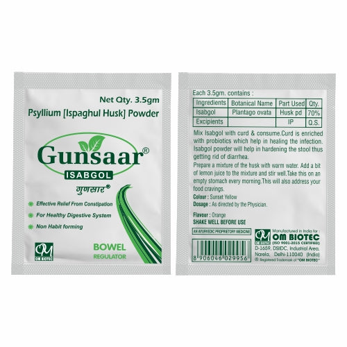 GUNSAAR ISABGOL SACHET Isabgol Husk 70%