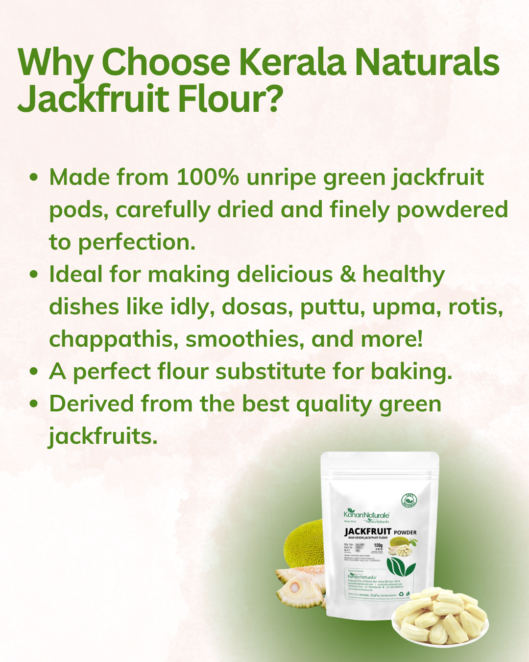 Jackfruit Powder / Raw Green Jackfruit Flour 100 Grams