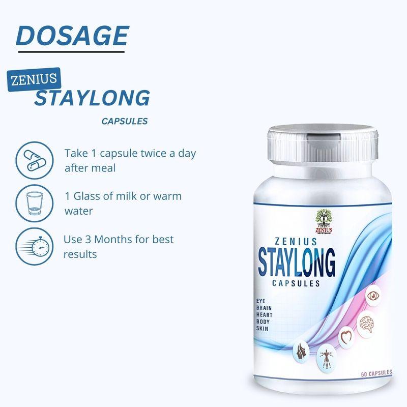 Zenius Staylong Capsules - Energy Booster Capsules for Health Improvement and Energy Boost - 60 Capsules