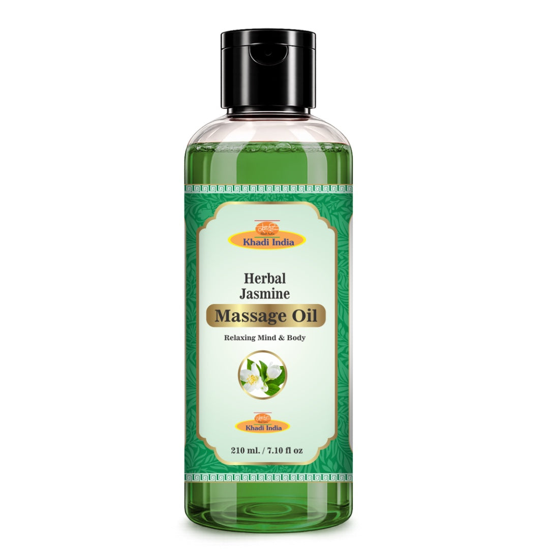Khadi Care Herbal Jasmine Massage Oil for Stress Relief & Relaxation - 210ml