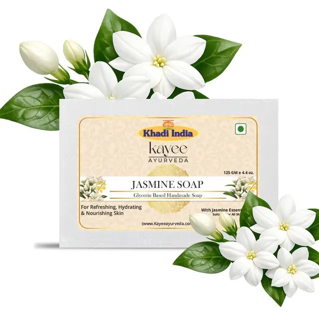 Kayee Ayurveda Jasmine Bathing Soap for Men & Women | Refreshing Floral Herbal Soap for Daily Use | Gentle Body Cleansing Bar for Clean, Fresh, Soft & Smooth Looking Skin | Everyday Personal Care Soap
