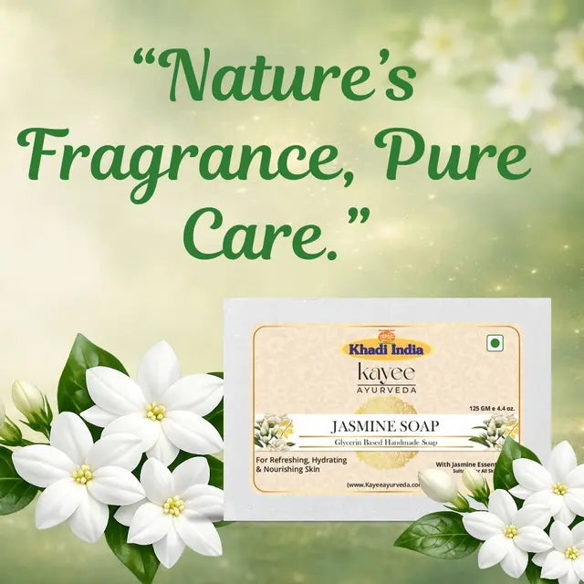 Kayee Ayurveda Jasmine Bathing Soap for Men & Women | Refreshing Floral Herbal Soap for Daily Use | Gentle Body Cleansing Bar for Clean, Fresh, Soft & Smooth Looking Skin | Everyday Personal Care Soap