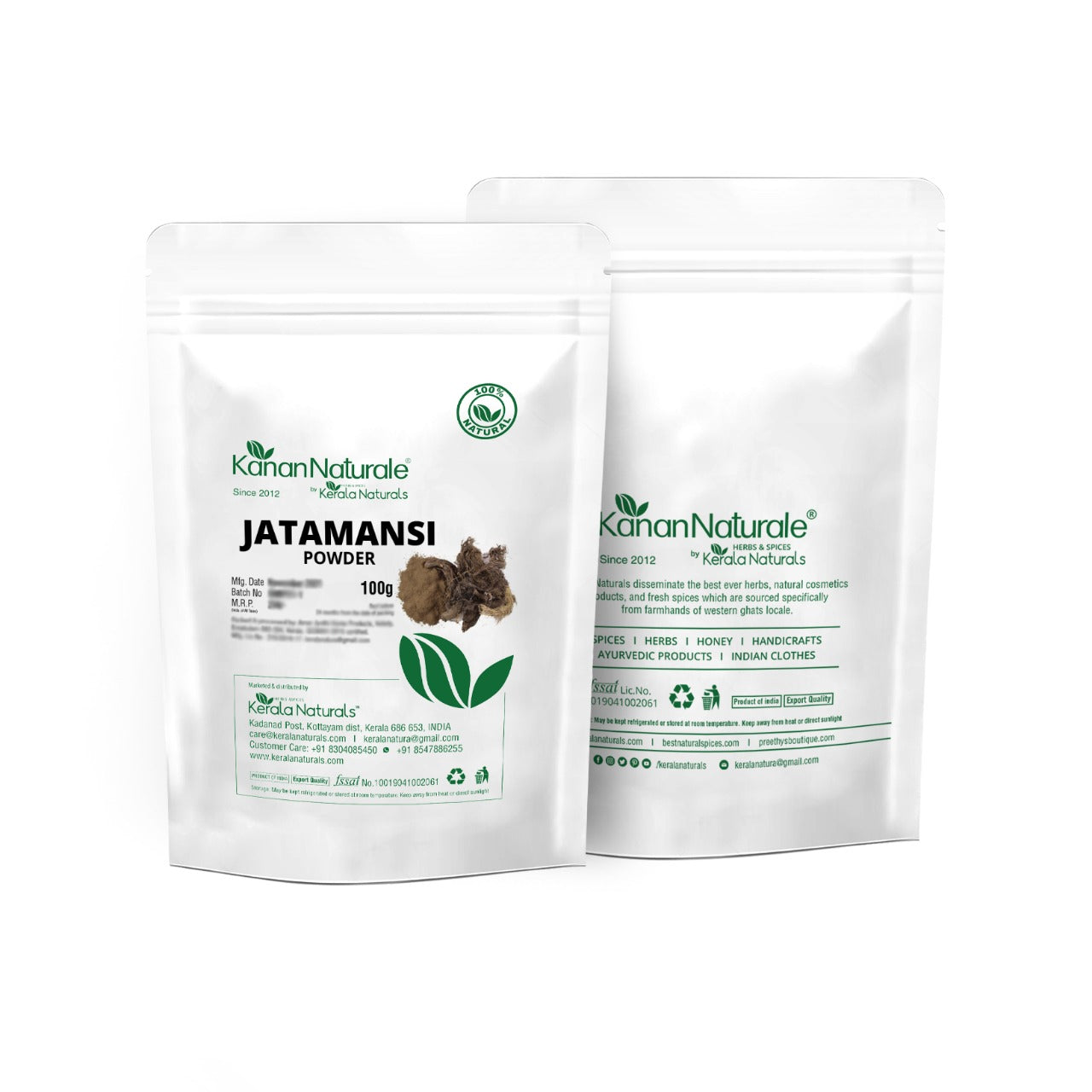Kerala Naturals Jatamansi Powder 100g - Hair Growth Pack Powder