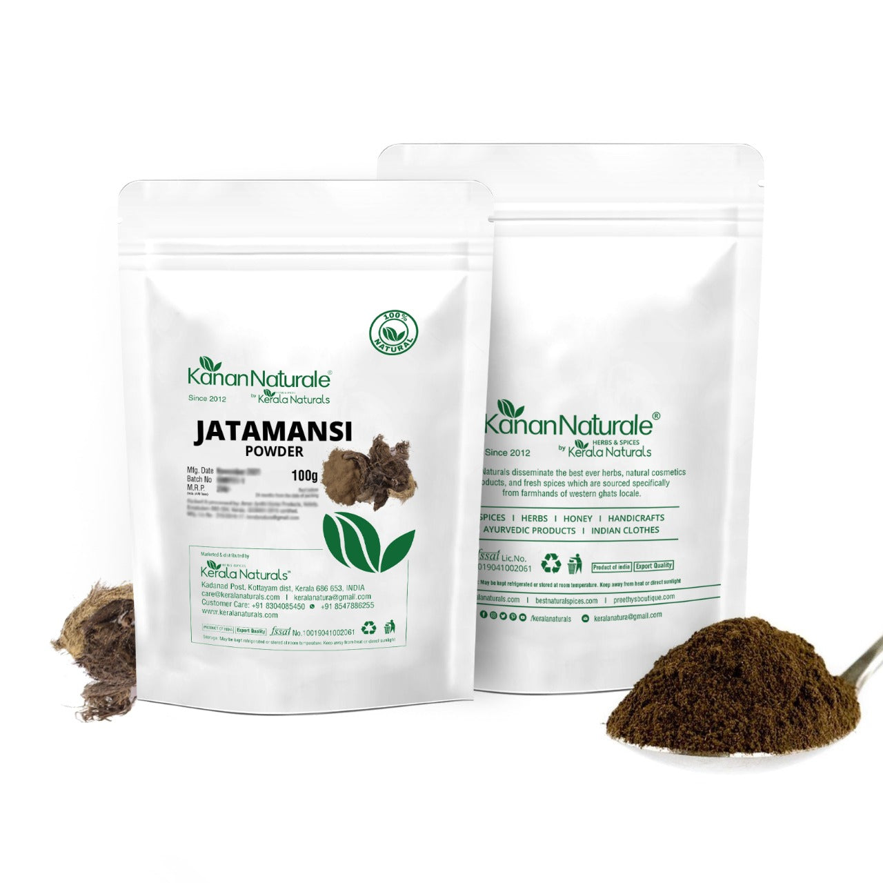 Kerala Naturals Jatamansi Powder 100g - Hair Growth Pack Powder