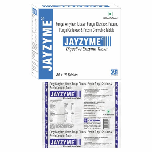 Jayzyme Fungal Amylase, Lipase, Fungal Diastase, Papain, Fungal Cellulose & Pepsin Chewable Tablets