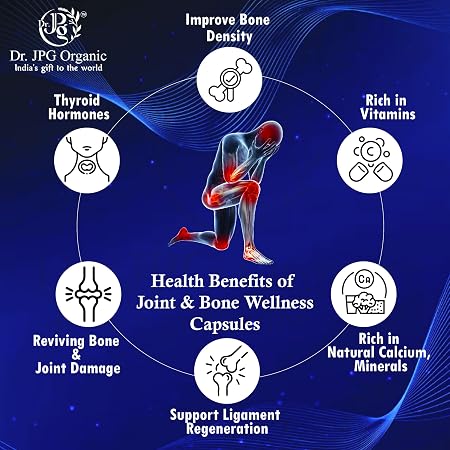 Dr. JPG Organic Joint & Bone Care 500mg, 60Veg. Capsules/INDIA Organic Certified/Helps in Improve Joint & Bone Strength.