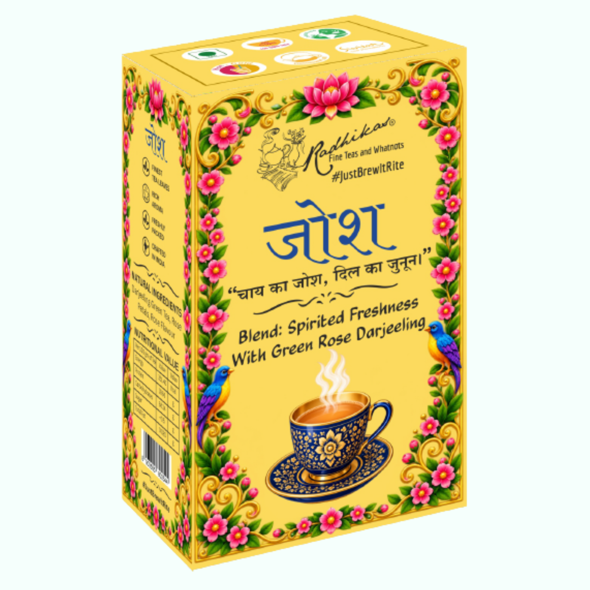 Radhikas Fine Teas Josh Green Rose Tea 100g