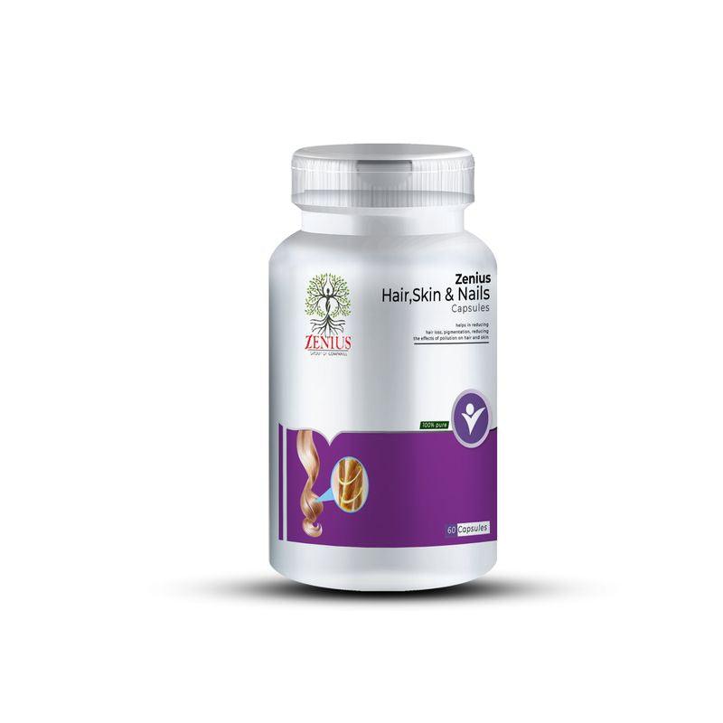 Zenius Hair Skin & Nails Capsules - for Multivitamins, Hair, Skin, and Nails Health - 60 Capsules