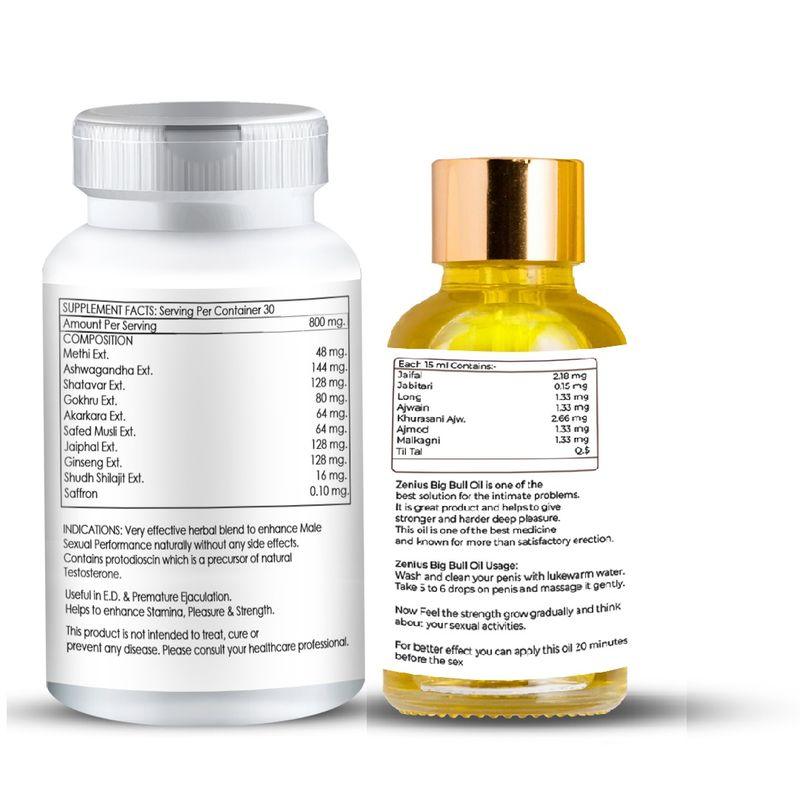 Zenius Men Wellness Kit - Sexual Stamina Booster Kit for Penis Enlargement and Sexual Health Improvement
