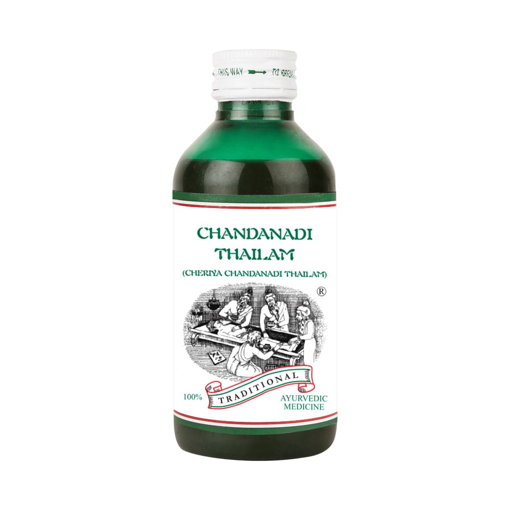 Kairali Ayurveda Group Kairali Cheriya Chanadanadi Thailam - Ayurvedic Oil for Balancing the Body Heat, Burning Sensation & Sunstroke (200 ml)