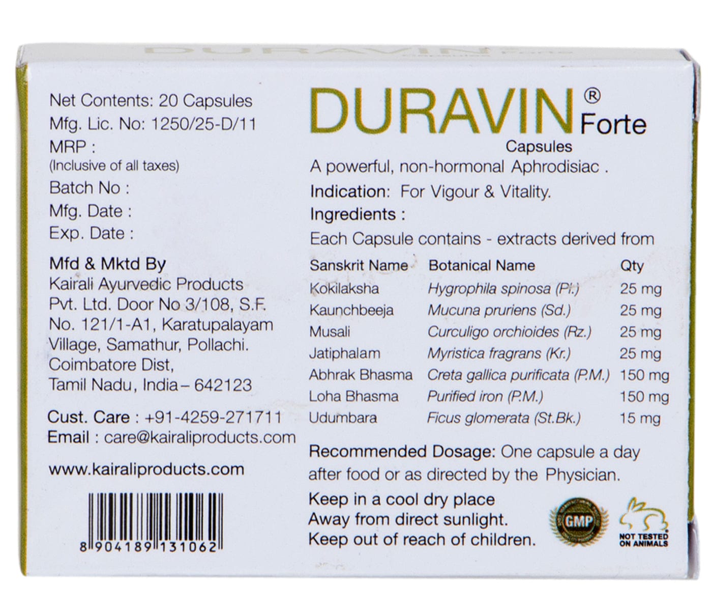 Kairali Duravin Forte Capsules