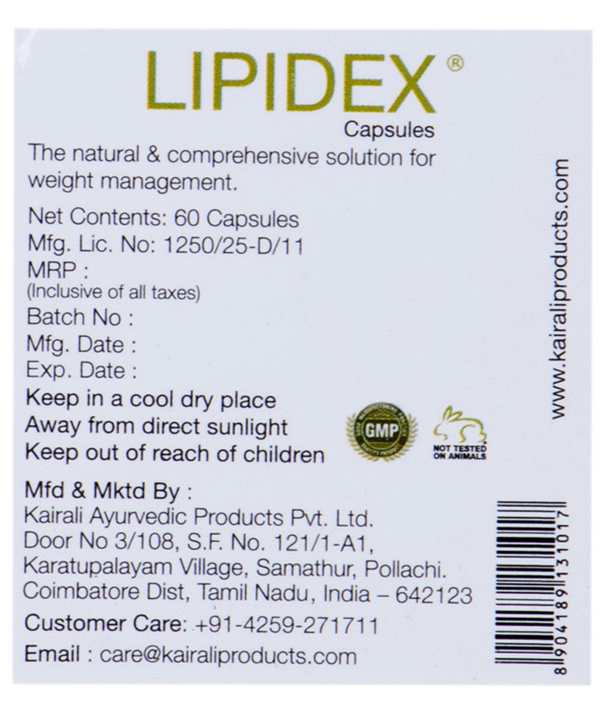 Kairali Lipidex Herbal Capsule