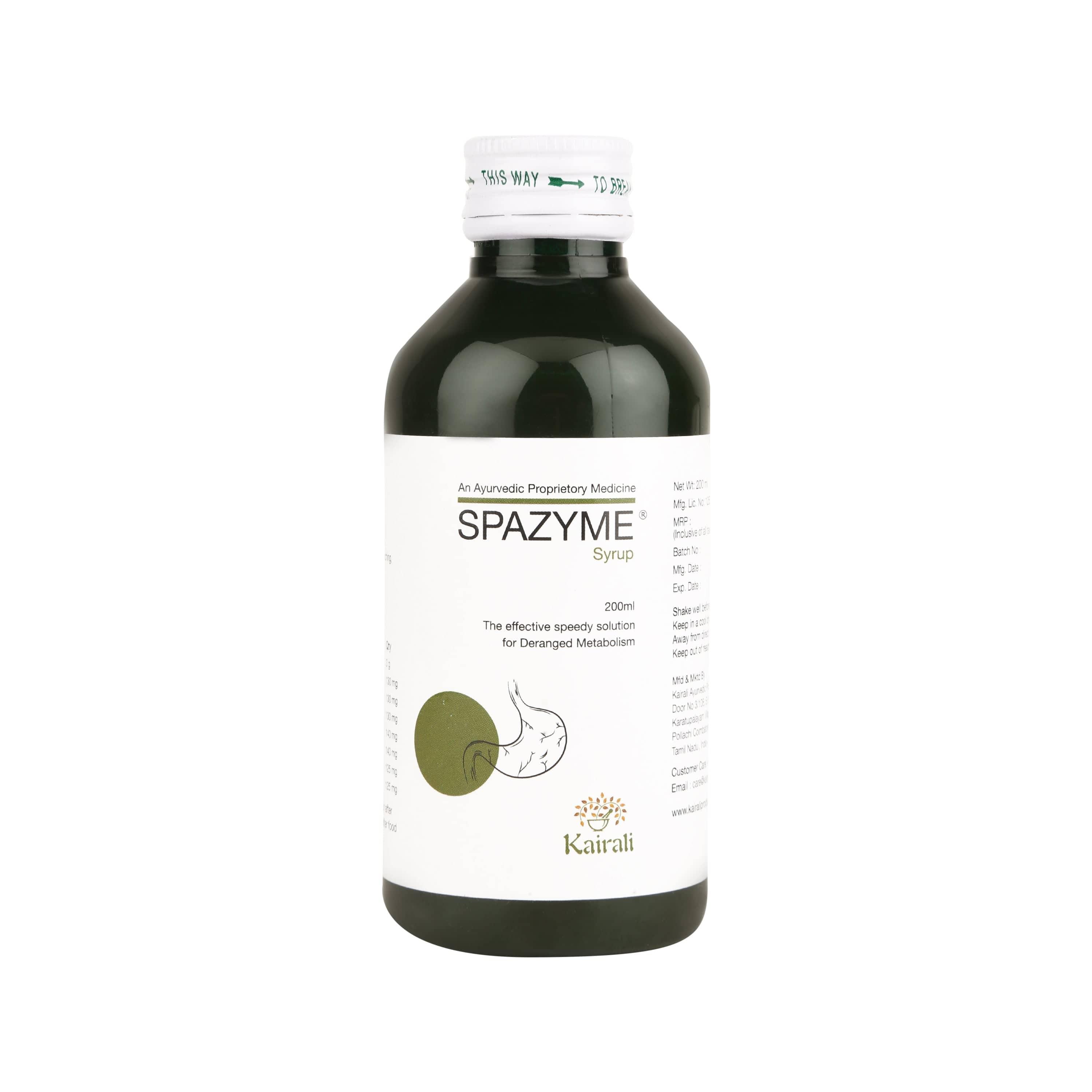 Kairali Ayurveda Group Kairali Spazyme Syrup - Ayurvedic Gastric & Antacid Syrup (Digestive Syrup) (200 ml)