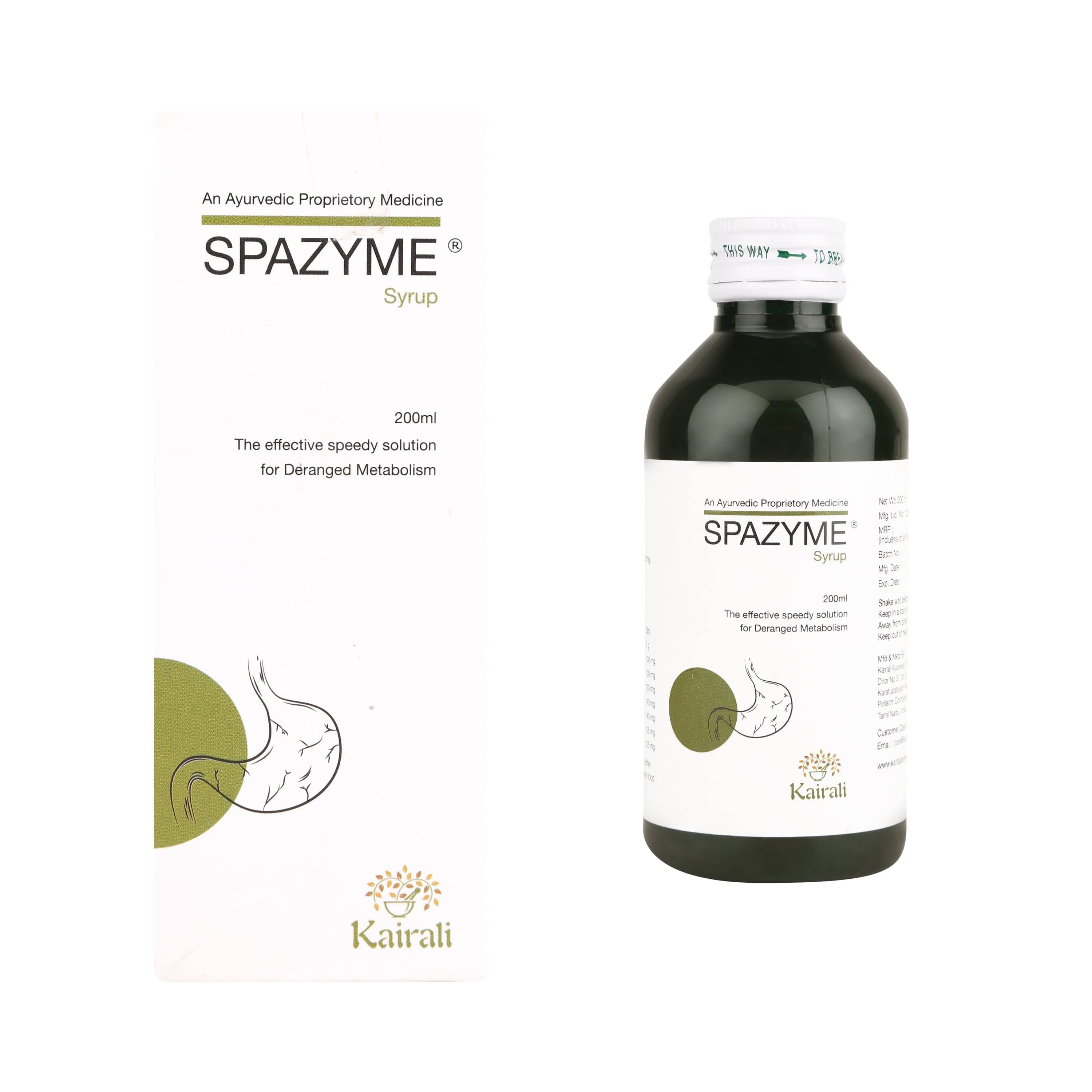 Kairali Ayurveda Group Kairali Spazyme Syrup - Ayurvedic Gastric & Antacid Syrup (Digestive Syrup) (200 ml)