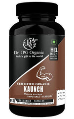 Dr. JPG Organic Kaunch Capsules For Men's Wellness 60 Veg. Capsules/INDIA ORGANIC Certified (Pack Of 1)