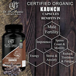 Dr. JPG Organic Kaunch Capsules For Men's Wellness 60 Veg. Capsules/INDIA ORGANIC Certified (Pack Of 1)