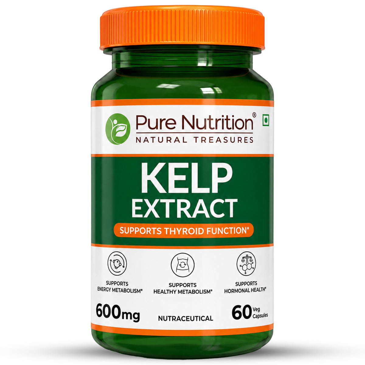 Pure Nutrition Kelp Extract 600mg | 60 Veg Capsules | Laminaria spp. Whole Plant Extract