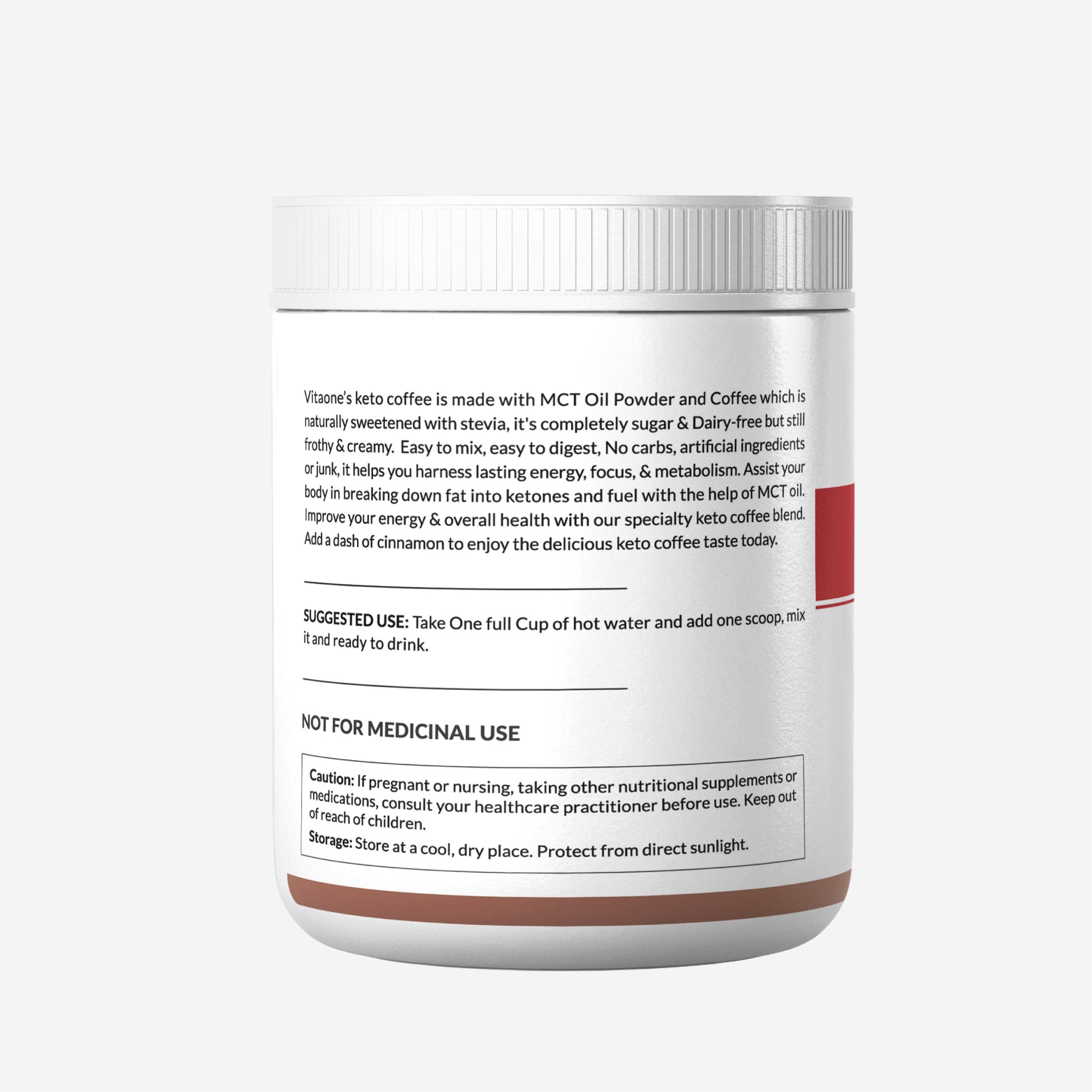 Vitaone Instant Keto Coffee Powder (200g) | With MCT Oil & Butter Powder for Healthy Fat Burning, Focus & Sustained Energy