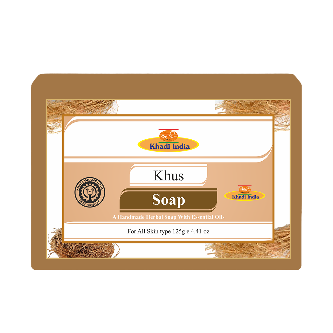 Khadi Care Herbal Khus Soap for Cooling & Refreshing Bath - 125g