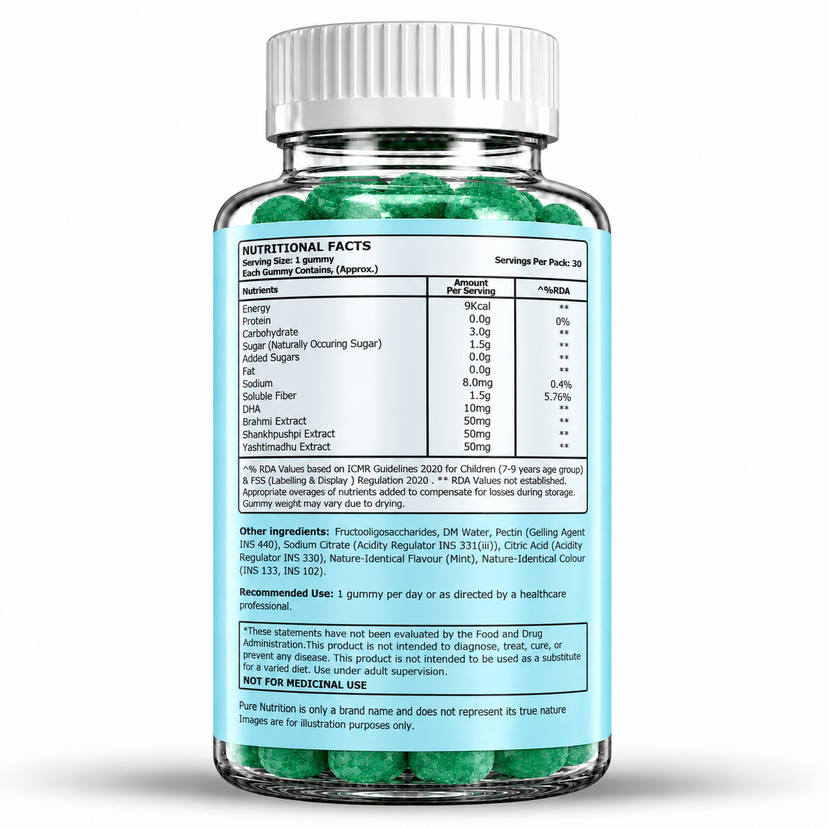 Pure Nutrition Kids' Brain Booster Gummies – 30 Gummies