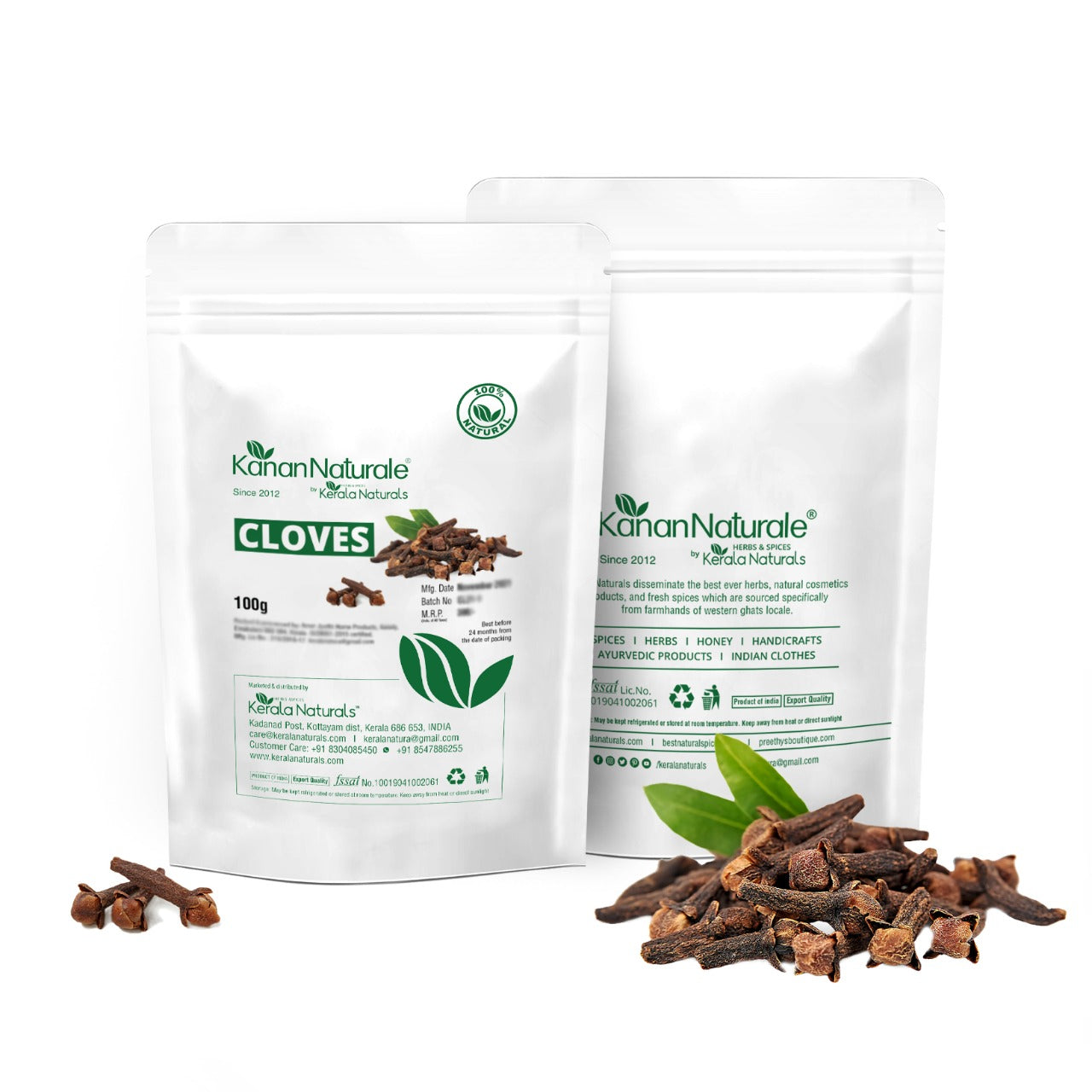 Kerala Naturals Cloves 100g - Organic Whole Clove Buds for Cooking