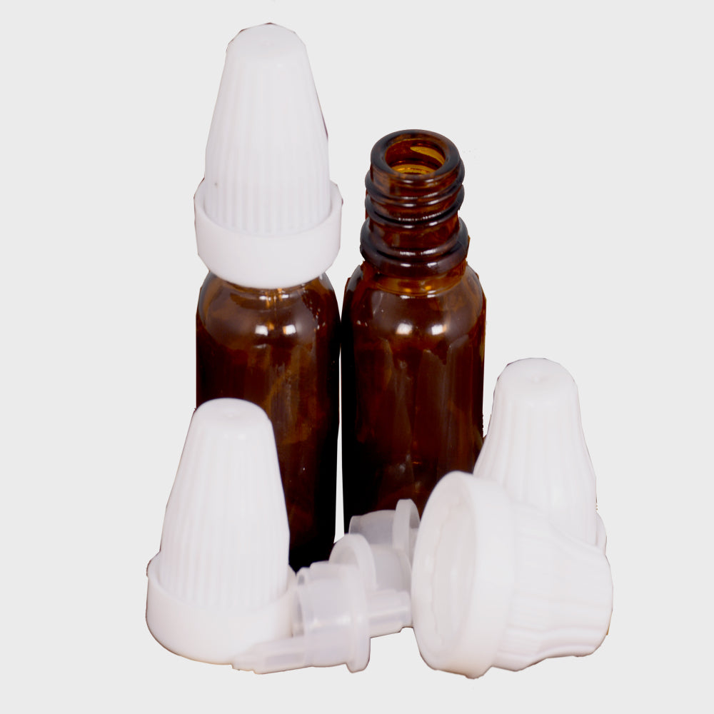 10 ml amber color autolock bottle with dropper and cap pack of 50 pc colour