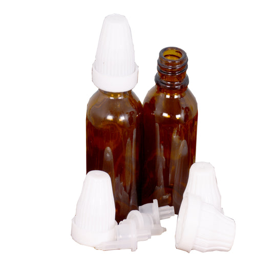 30 ml amber color autolock glass bottle with dropper and cap pack of 50 pc colour