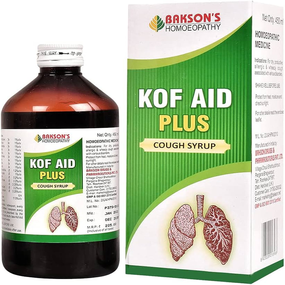 bakson's kof aid plus cough syrup 450 ml