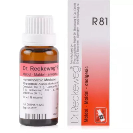 Dr Reckeweg R81 (Maldol) (22ml) Useful in Headaches, Neuralgic Pains, Arthralgia, Migraine