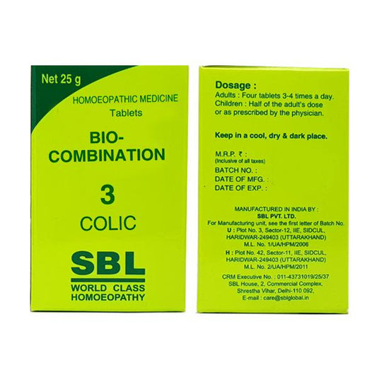SBL Bio Combination 3 (25g) Colic (Pain Stomach) in teething children, Flatulence, Abdominal Spasms